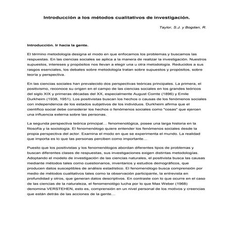 Taylor%2 C S.J. Y Bogdan%2 C R.%3 B Introducci%C3%B3n A Los M%C3 ...