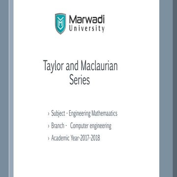 Taylor and maclaurian series