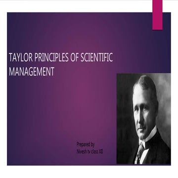 Taylor principles of scientific management