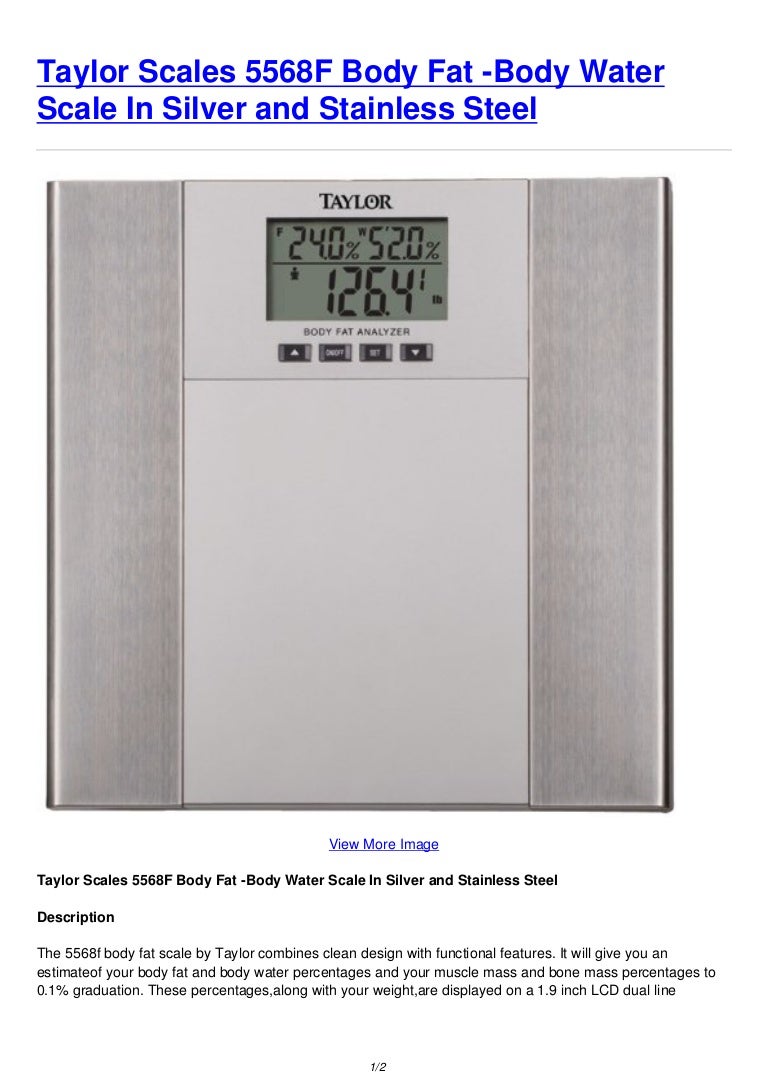 Taylor scales 5568 f body fat body water scale in silver and stainle…