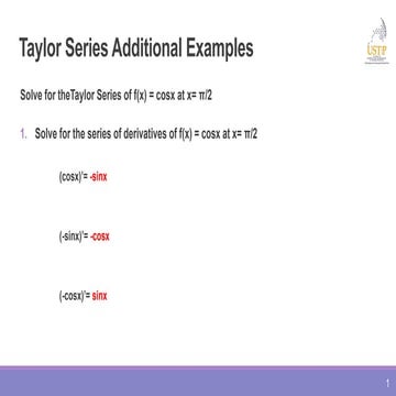 Taylor Series Additional Lectures Notes Pptx