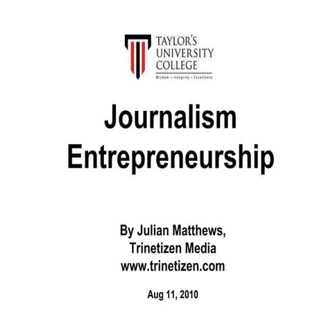 Journalism entrepreneurship
