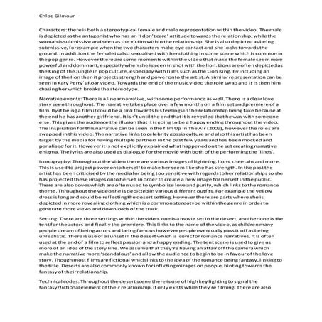 Taylor swift music video analysis