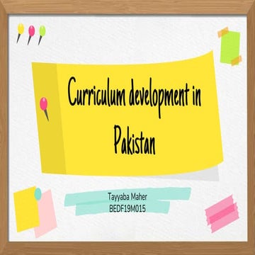 Curriculum development in pakistan