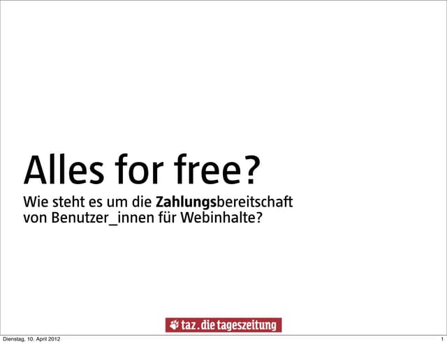 Aline Lüllmann: "Alles for free? Wi...