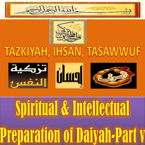 Tazkiyah, ihsan, tasawwuf
