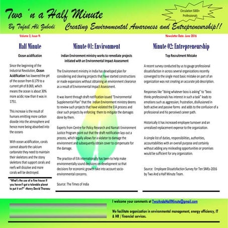 TAZ Newsletter - Two And A Half Minute - June 2016 Issue