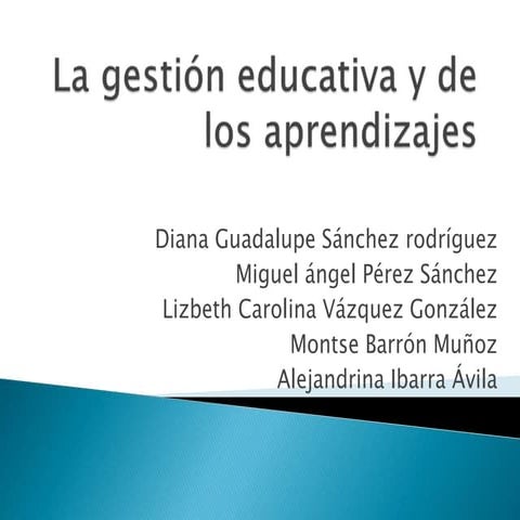 Tb5 la gestión educativa y de los aprendizajes