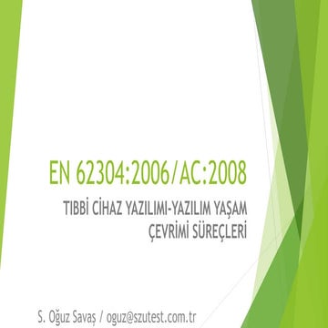 Tıbbi cihazlarda yazılım yaşam çevrimi EN 62304