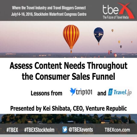 TBEX Europe 2016, Assess Content Needs Throughout the Consumer Sales Funnel, Kei Shibata
