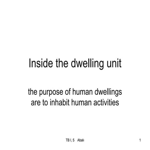 Theory of Buildings ARCH243 - IV - Interiors