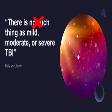 TBI Debate - Mild, moderate and severe categories work