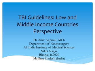 TBI Guidelines Low- and Middle-Income Countries Perspective