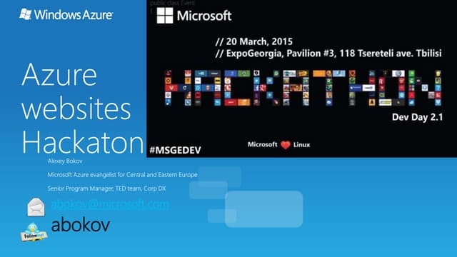 Azure and web sites hackaton deck