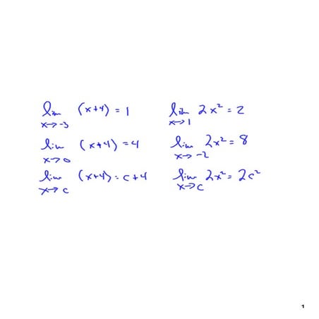 Calculus 201 Limits and Continuity