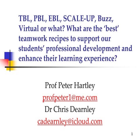 Tbl, pbl, ebl, scale up, buzz, virtual or what?