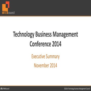 TBM Conference 2014 Executive Summary and Key Takeaways