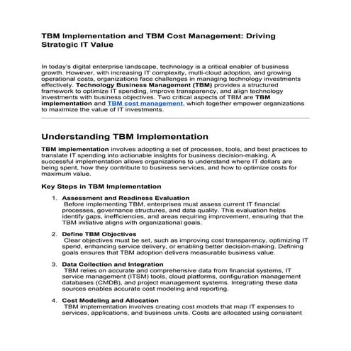 TBM Implementation and TBM Cost Management_ Driving Strategic IT Value.docx