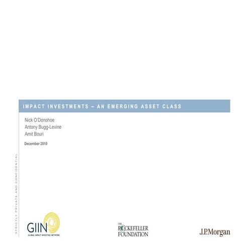 TBN National Conf. '11 - Nick O’Donohoe - Impact Investing Report