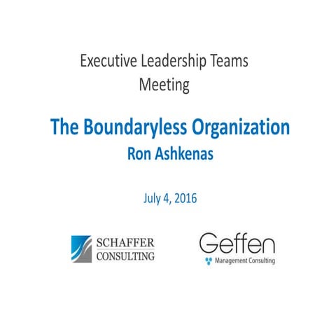 Presentation on boundaryless organization............ | PPT