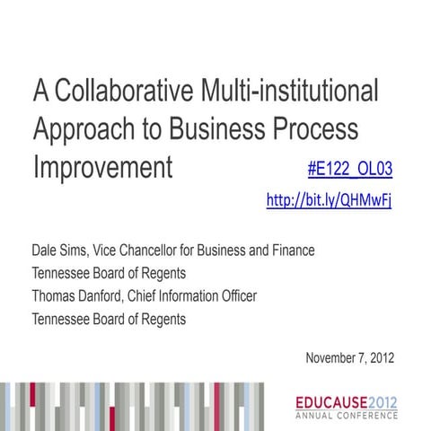 TBR Business Process Improvement EDUCAUSE12