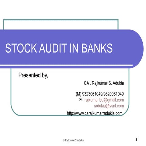 Stock Audit of Banks
