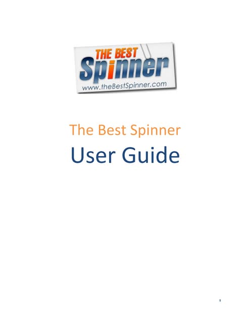 The Best Spinner for re write content 