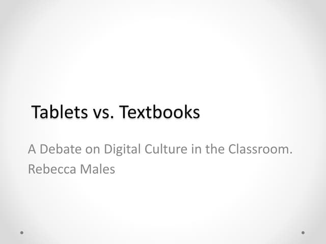 Tablet Versus Textbook