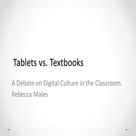 Tablet Versus Textbook
