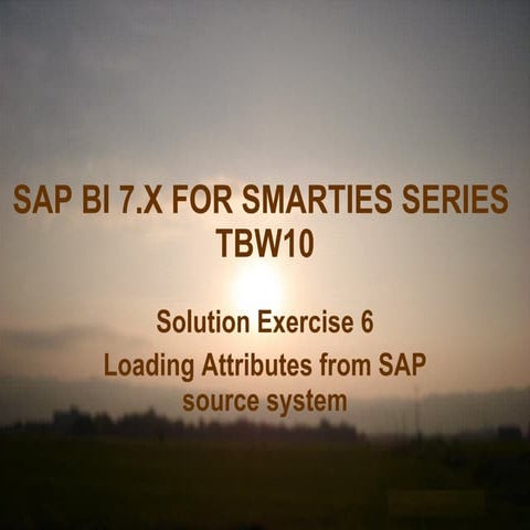 Loading Attributes from SAP source system