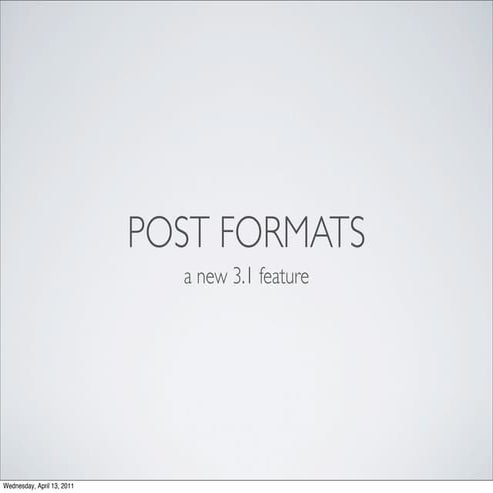 Post Formats