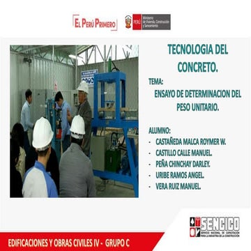 ENSAYO DE DETERMINACION DEL PESO UNITARIO.