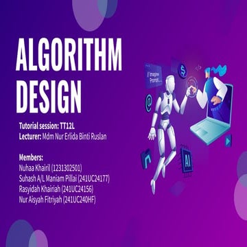 Design template for algorithm and analysis  assignment