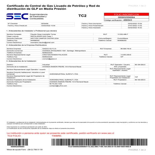 Formulario tc6 | DOC