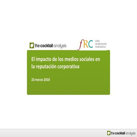 El impacto de los medios sociales en la Reputación Corporativa