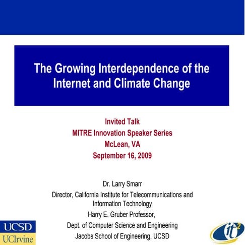 The Growing Interdependence of the Internet and Climate Change