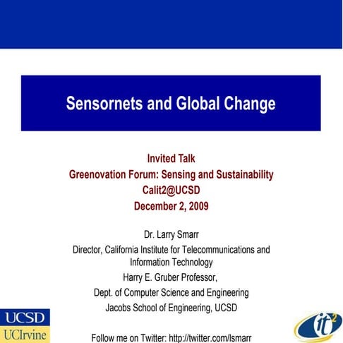 Sensornets and Global Change