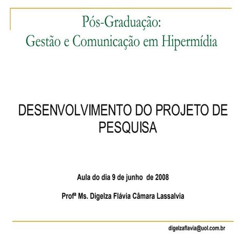 Desenvolvimento Projeto de Pesquisa
