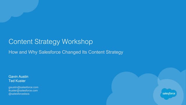 Content Strategy Workshop