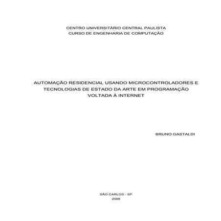 TCC - AUTOMAÇÃO RESIDENCIAL - BRUNO GASTALDI