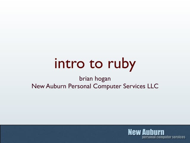 Intro to Ruby - Twin Cities Code Camp 7