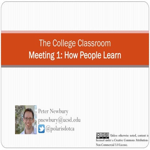 The College Classroom Fa15 Meeting 1: How People Learn