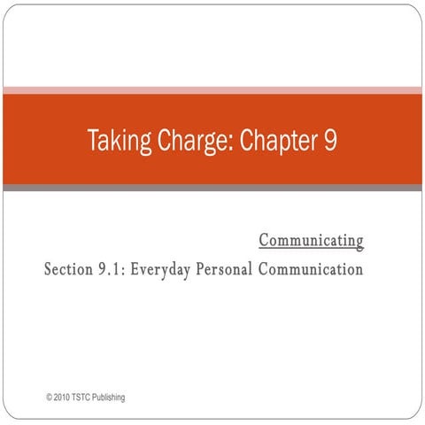 Taking Charge (2nd ed.), Chapter 9.1