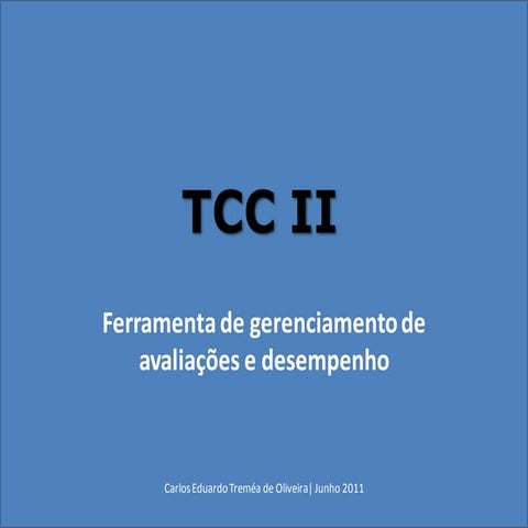 Tcc ii curso análise e desenvolvimento de sistemas
