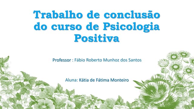 Tcc: Psicologia Positiva