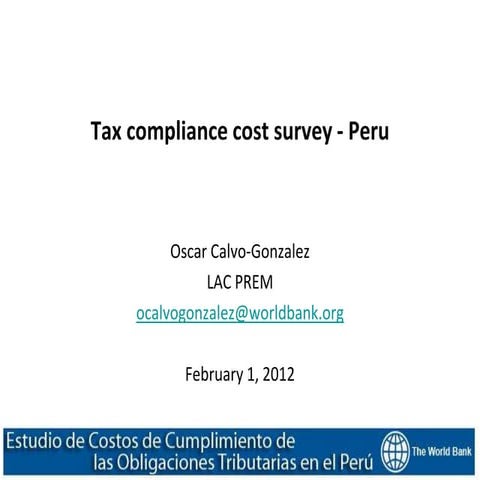 Peru Tax Compliance Cost Surveys | PPTX
