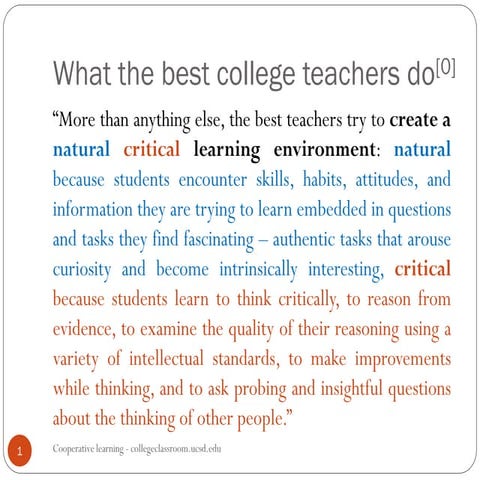 The College Classroom (Wi15) Session 5: Active Learning