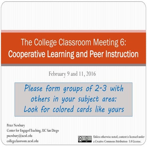 The College Classroom Wi16 Meeting 6: Peer Instruction