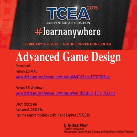 Tcea 2015 advanced game design | PPT