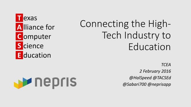 Connecting the High-Tech Industry to Education
